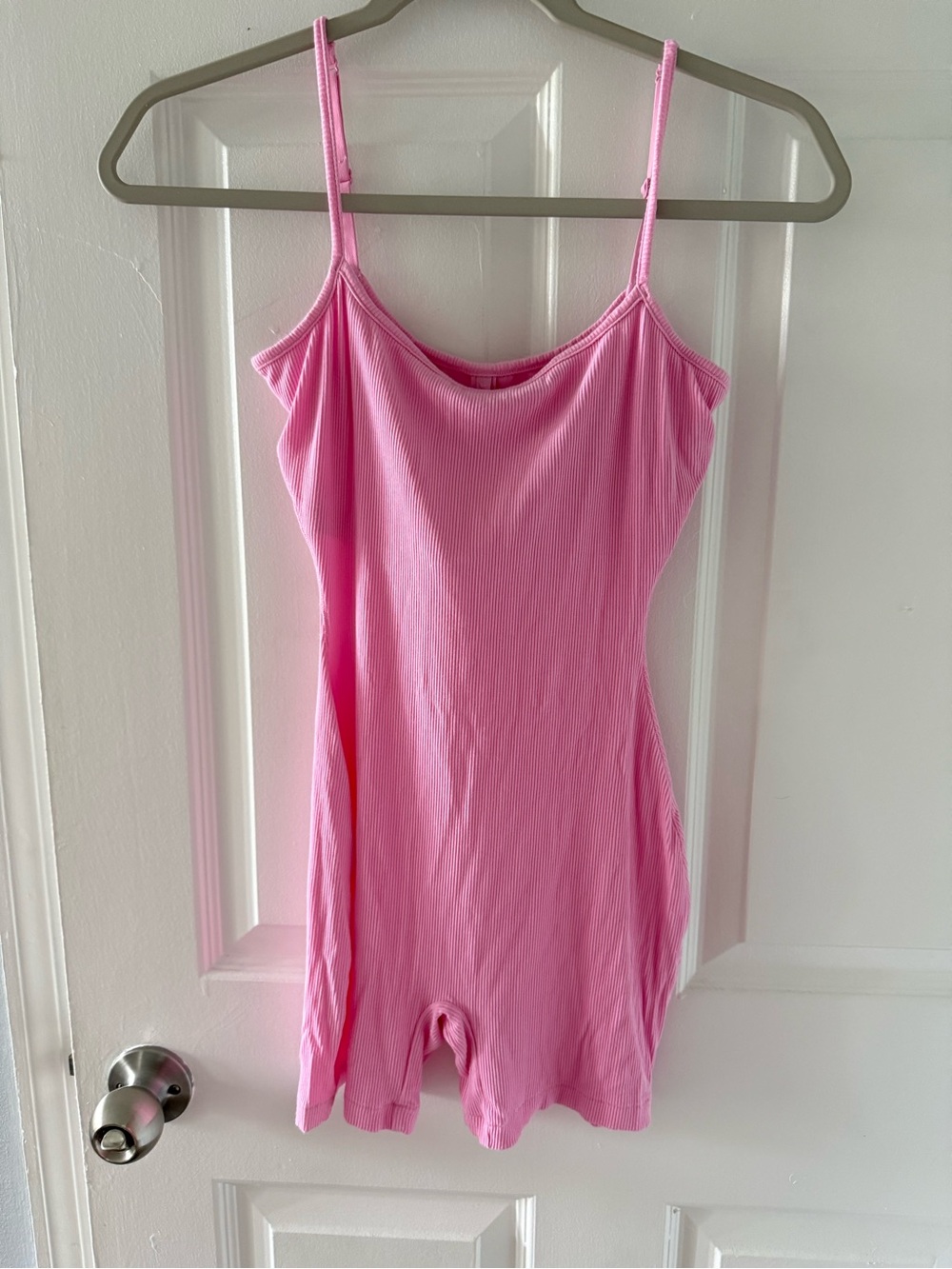 Skims Pink Ribbed romper